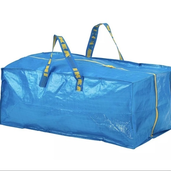 NEW IKEA Large Frakta Plastic Shopping Recycle Tote XL Blogger Favorite Tarp - Picture 5 of 7